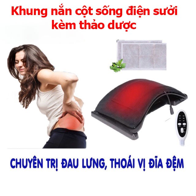 Khung nắn cột sống điện sưởi thảo dược - máy nắn cột sống nhiệt, kèm túi thảo dược