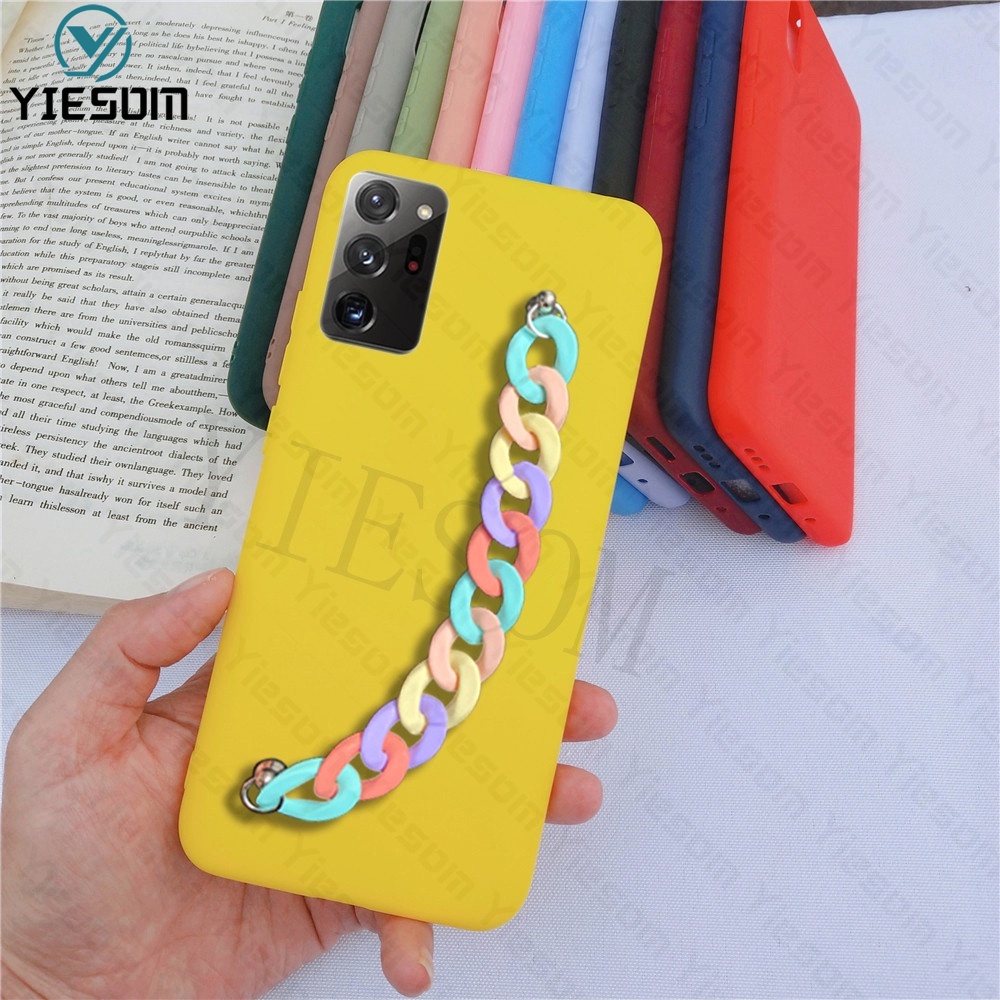 Ốp Điện Thoại TPU Màu Cầu Vồng Có Dây Đeo Tay Cho Samsung Galaxy Note 20 Ultra 10 Plus Note 10 Lite 9 8