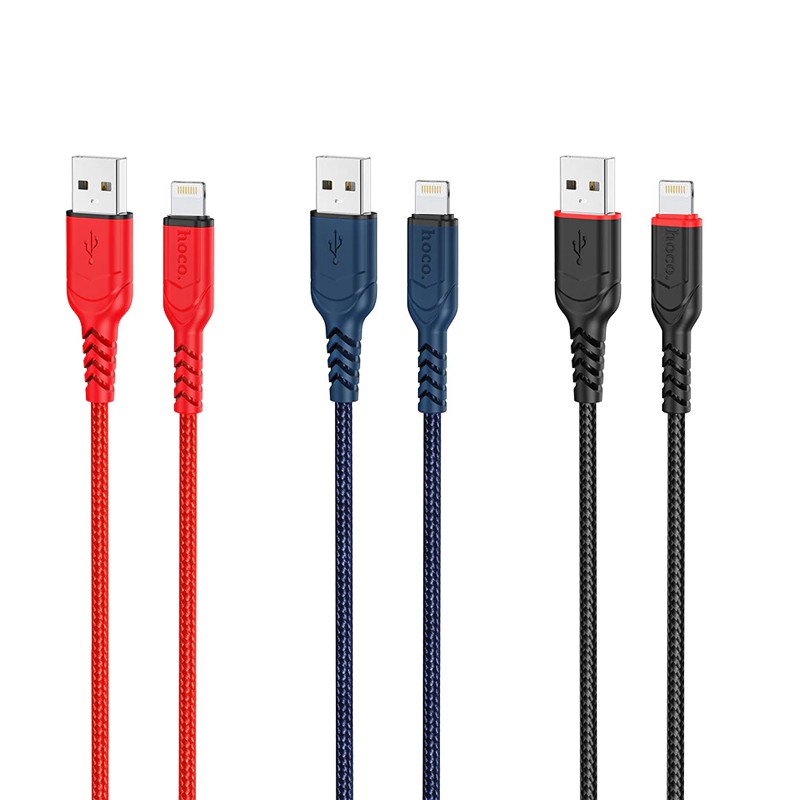 Cáp sạc nhanh Hoco X59 USB to Lightning sạc nhanh 2.4A, đầu sạc chống gẫy gập, hỗ ...