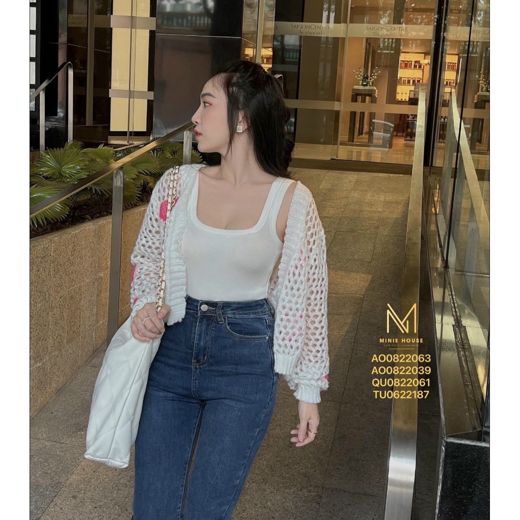 Áo Khoác Cardigan Len, Áo Len Tim Lưới Nữ Tiểu Thư - Lên Phom Nhẹ Nhàng, Sang Trọng