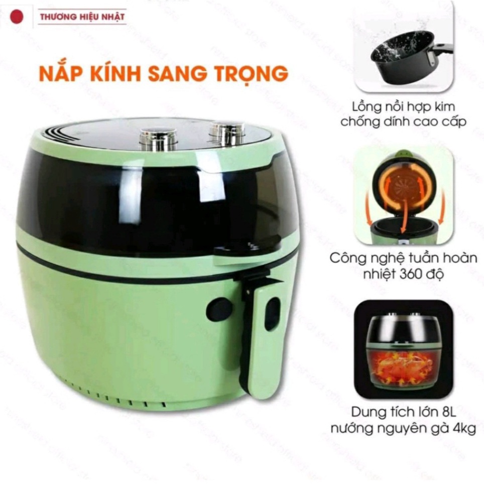 Nồi chiên không dầu 10L KB-8001M/ 8L KB-6001M Chính hãng Nineshield bảo hành 12 tháng chiên nướng đa năng tiện lợi