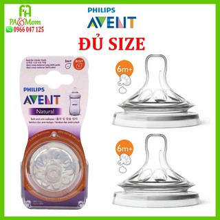 Núm ti avent đủ size chính hãng BPA FREE