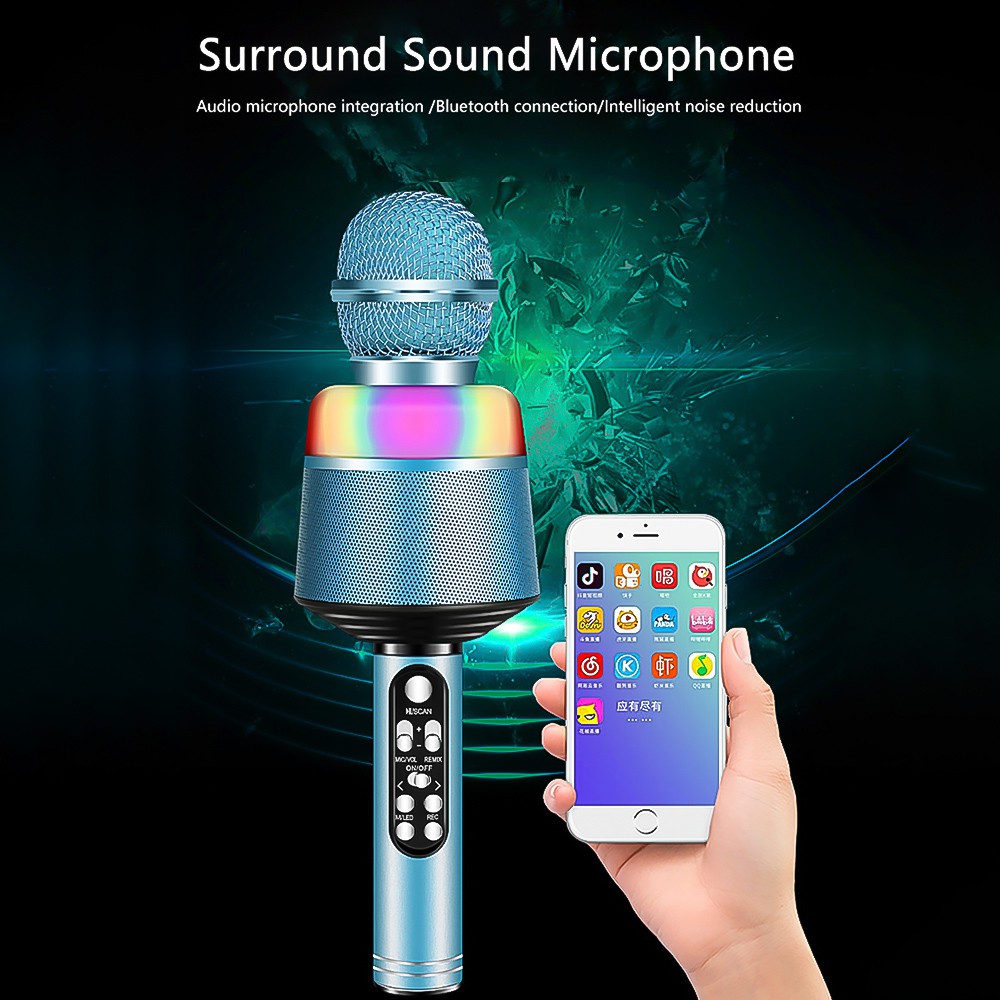 Q008 Máy Micro Karaoke Bluetooth Không dây Loa Bluetooth tại nhà cho Android / iPhone / iPad / PC