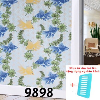 Giấy dán kính mờ khổ 90cm dài đặt theo số lượng x1m mã 9898 cá vàng