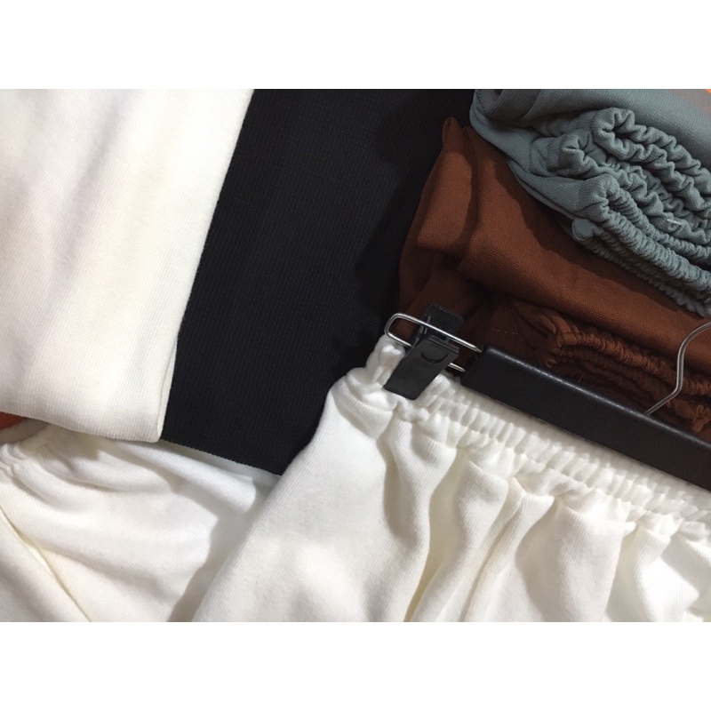 Quần jogger nữ bo gấu freesize chất len tăm