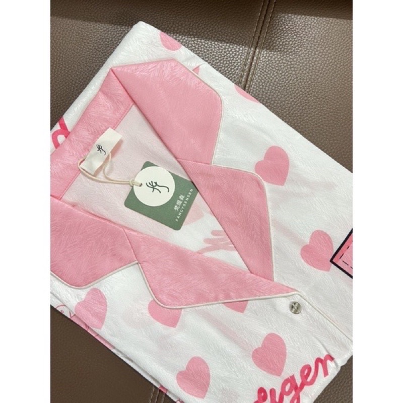 [ Hàng sẵn] pijama lụa xước Quảng Châu cao cấp tay dài hoa thân gỗ