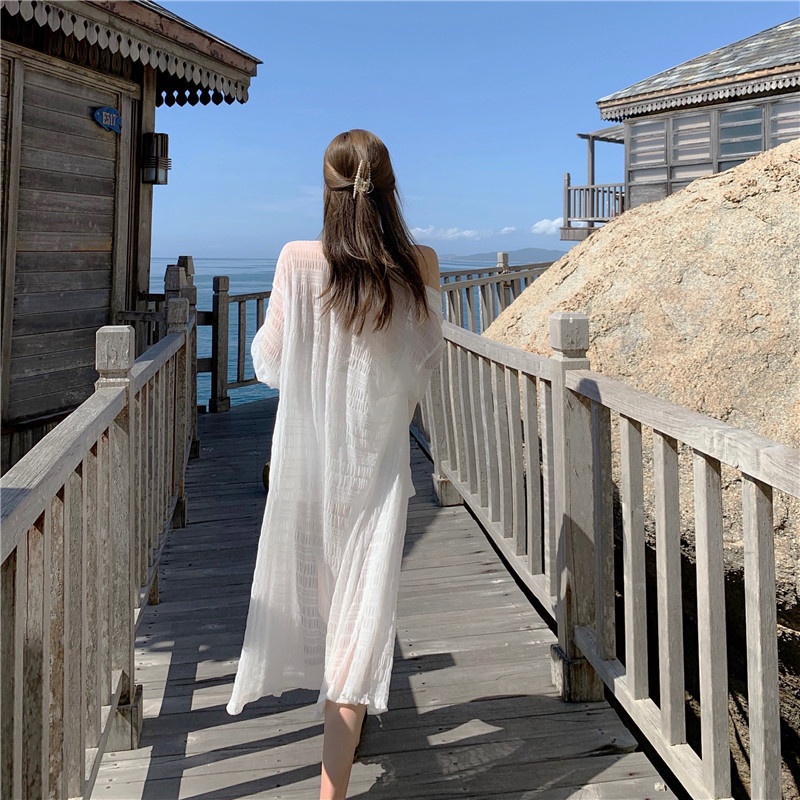 Áo Khoác Cardigan Mỏng Tay Dài Chống Nắng Thời Trang Đi Biển Cho Nữ | BigBuy360 - bigbuy360.vn