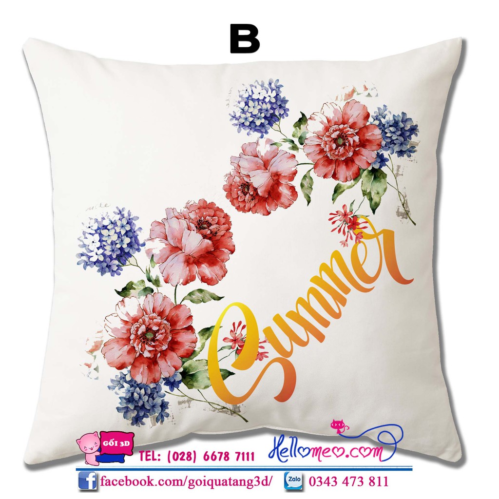 Bao Gối Ôm Trang Trí, Bọc Gối Tựa Phòng Khách Đẹp Nhất Shoppe 45 x 45cm Mẫu Mùa Hè