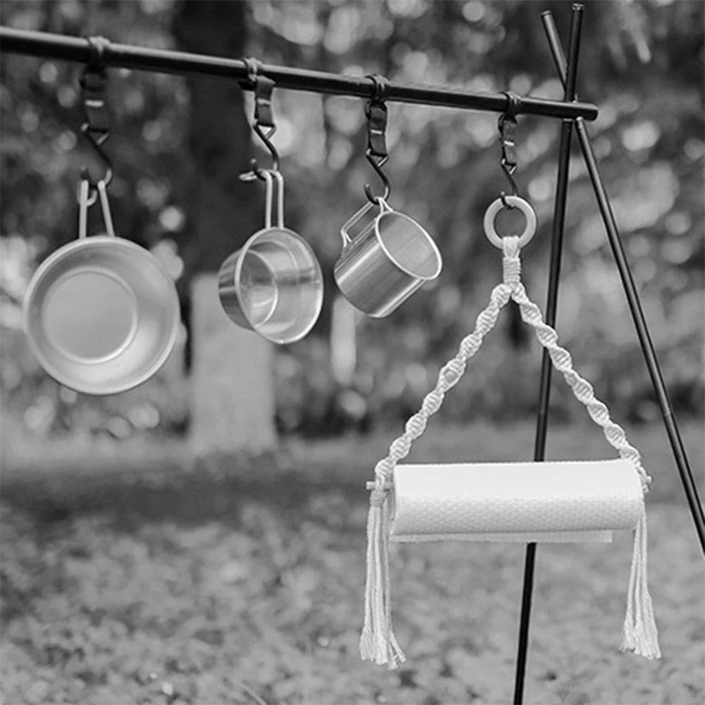 IVORY Giá Đỡ Cuộn Giấy Vệ Sinh Bằng Dây Thừng Treo Tường Tiện Lợi Dành Cho Cắm Trại /