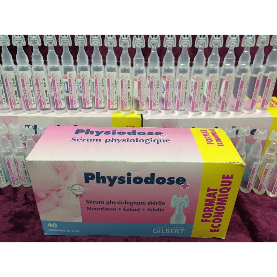 DATE MỚI - Nước muối kháng viêm Physiodose của Pháp (tép hồng)