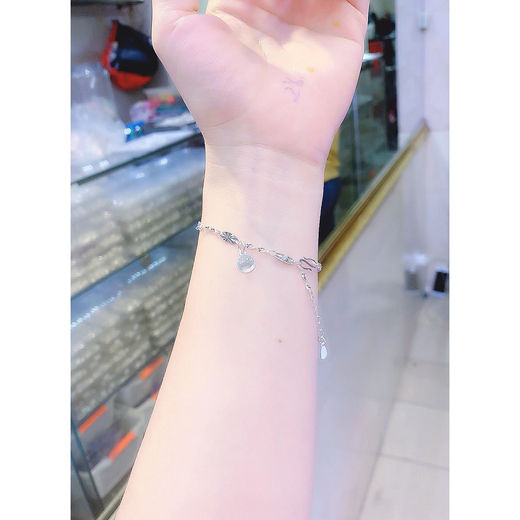 Lắc tay bạc nữ hình mặt cười ngôi sao may mắn bạc ta Minh Tâm Jewelry