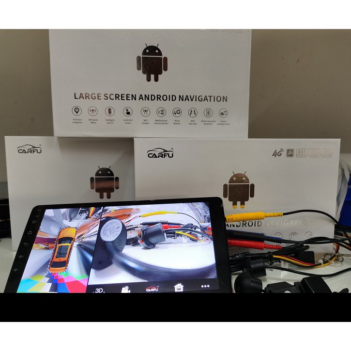 Màn hình android CARFU Carplay  tích hợp camera 360 giả lập 3D quanh xe | BigBuy360 - bigbuy360.vn