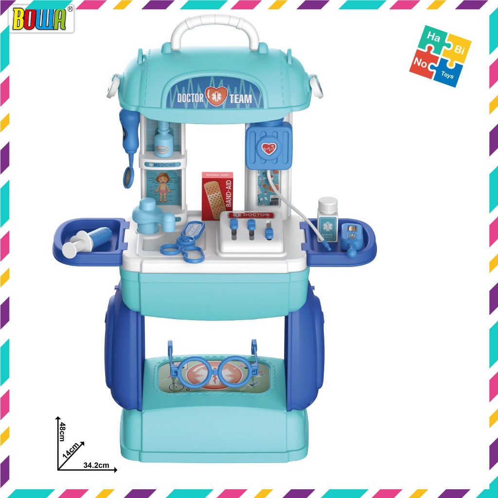 Đồ Chơi Nhà Bếp Nhập Vai Bowa 8393P - Cặp Bác Sĩ 23 Chi Tiết, Không Dùng Pin 8393P Cho Trẻ Habino Toys