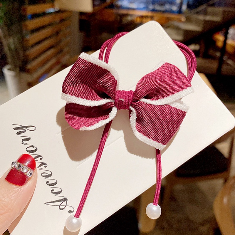 Nơ buộc tóc hàn quốc cute - Dây chun buộc cột tóc hình nơ