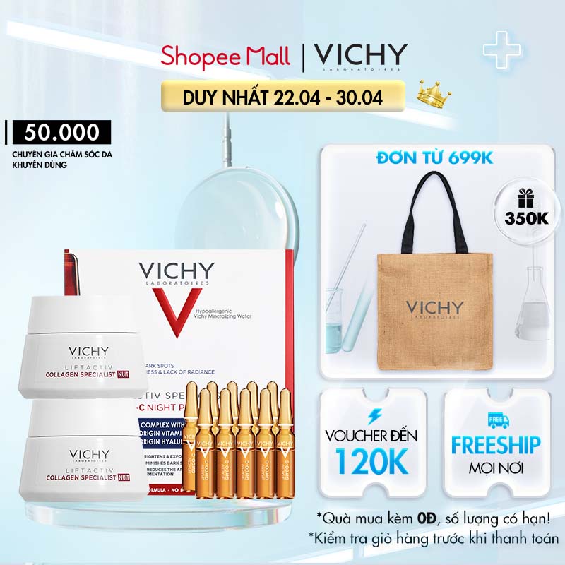 Bộ dưỡng chất giảm thâm nám, làm sáng da Vichy Lift Active GlycoC Ampoules