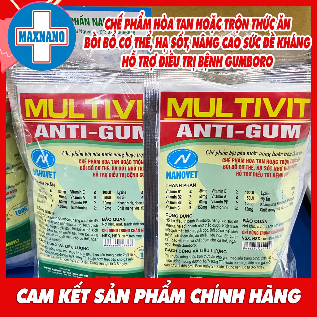 Gói 50g Antigum-NANOVET bồi bổ cơ thể, nâng cao sức đề kháng, bố sung khoáng chất