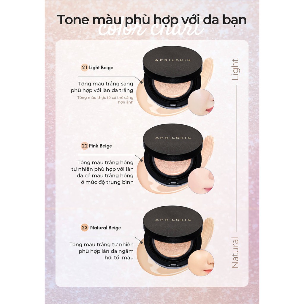 Phấn Nước Che Phủ Tốt, Dưỡng Ẩm Cho Lớp Nền Hoàn Hảo April Skin GALAXY EDITION 15g