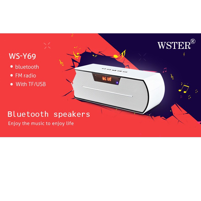 Loa bluetooth WSTER WS-Y69B (Đỏ)