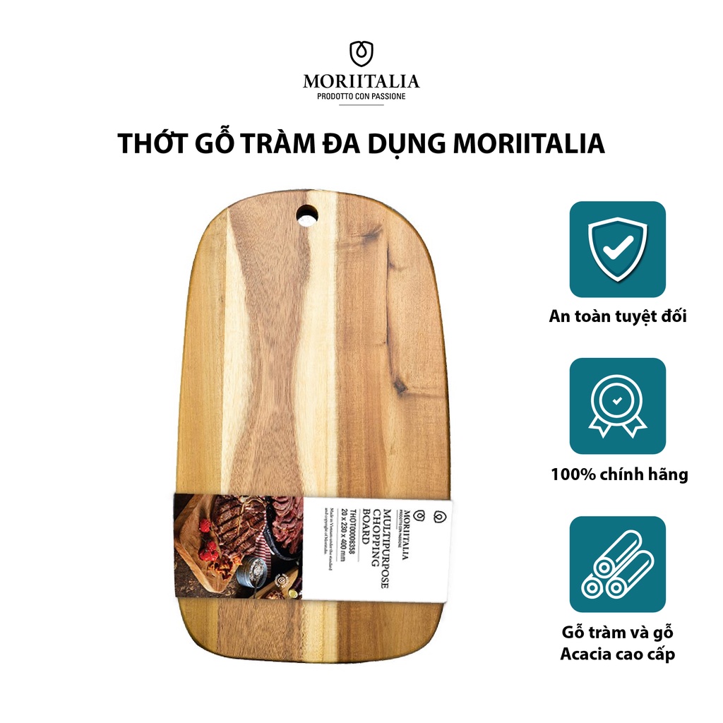 Thớt gỗ tràm Moriitalia đa dụng bền đẹp chống nấm mốc THOT00008358