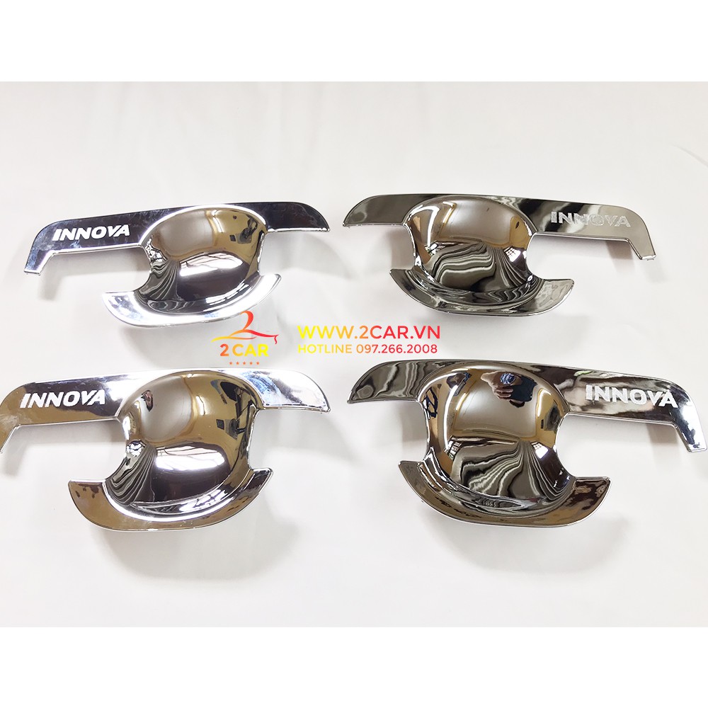 Ốp tay nắm, hõm cửa xe Toyota Innova 2006 - 2012, 2013, 2014, 2015 mạ crom cao cấp, sáng bóng