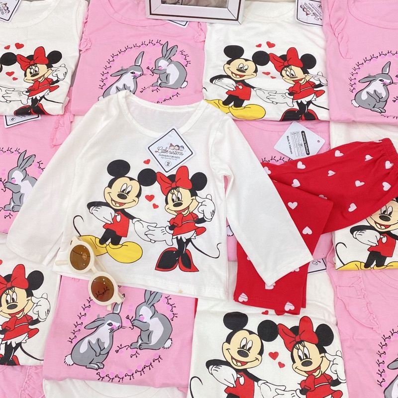 Set 2 bộ thỏ và Micky bé gái