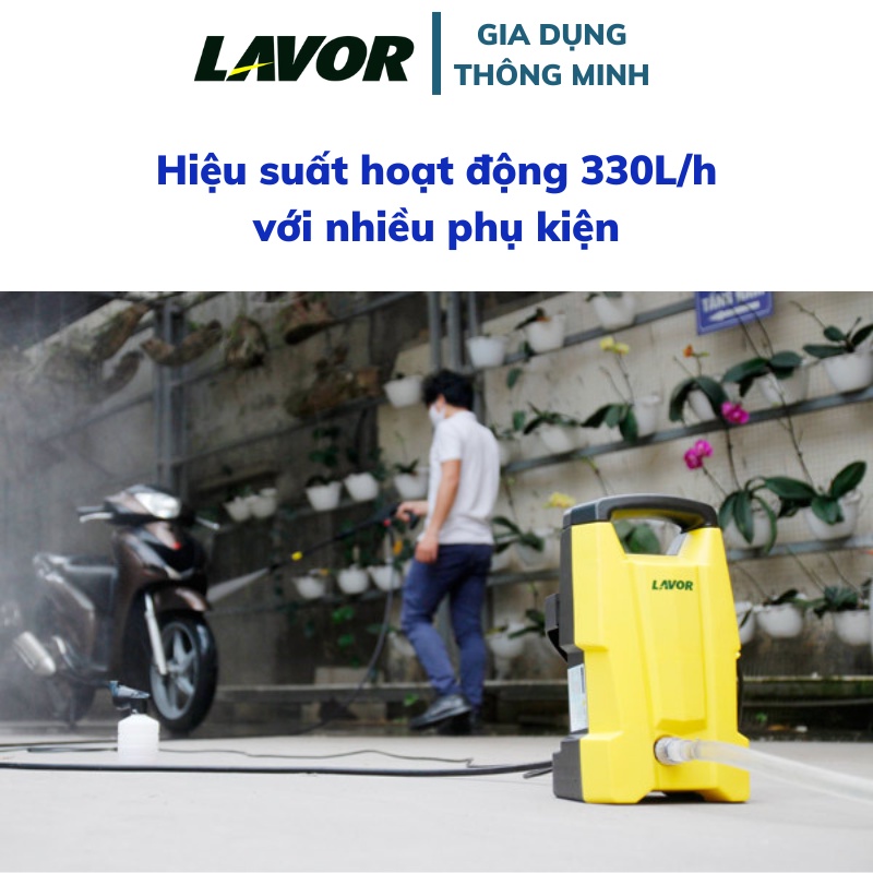 Máy phun áp lực nước Lavor Smart120 máy rửa xe motor chổi than - Áp suất 120 bar siêu mạnh - Bảo hành toàn quốc