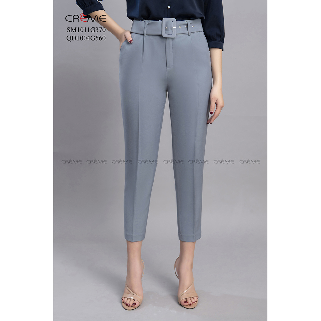 Quần tây đai rời che bụng tôn eo tuyệt đối QD1004 CREME | BigBuy360 - bigbuy360.vn