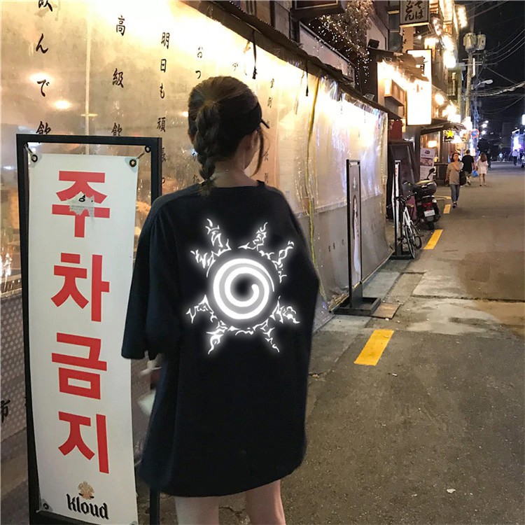 ÁO THUN PHẢN QUANG TAY LỠ DẤU ẤN NARUTO NAM NỮ