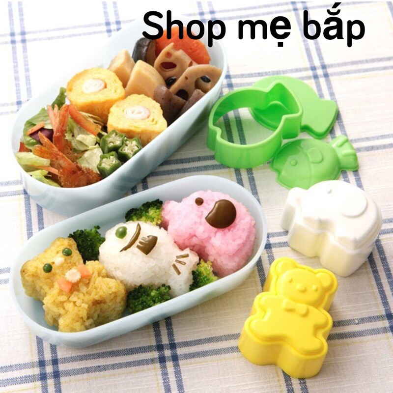 Khuôn Dụng Cụ Làm Cơm BENTO hình thu cho bé, Nhựa ABS An toàn