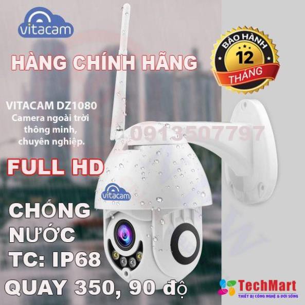 camera ngoài trời vitacam dz1080 xoay 350 độ, đàm thoại 2 chiều, chống lóa,chống nước