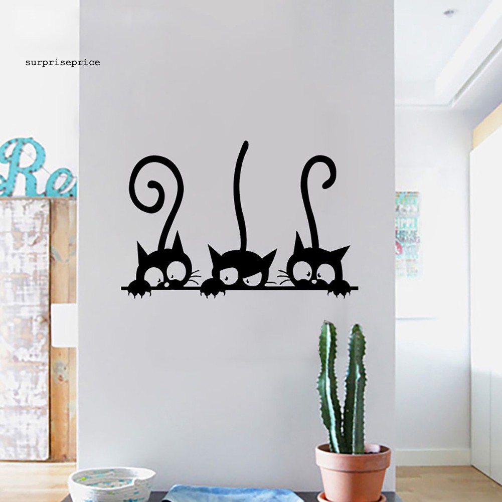 Sticker Dán Tường Trang Trí Hình Chú Mèo Đáng Yêu