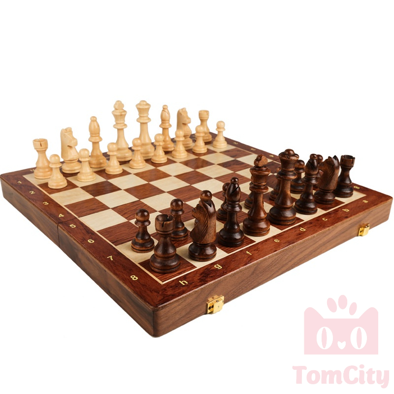 Bộ Cờ Vua Bằng Gỗ Óc Chó Cao Cấp Tặng Kèm Quân 02 Quân Hậu Size 39cm và 45cm