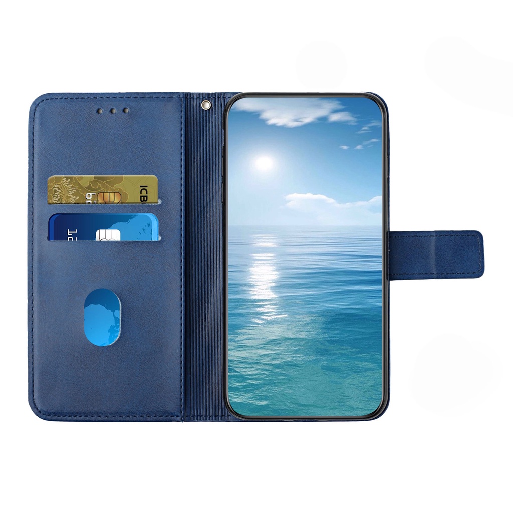 Bao Da Điện Thoại Mềm Nắp Gập Dạng Ví Từ Tính Màu Trơn Dập Nổi Họa Tiết Cho samsung galaxy a54 a34 a24 a04s a23 a33 a53 a13 a52s Ốp