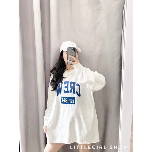 Áo thun nữ cổ tròn tay dài CREW 1984 form rộng unisex - Lyza Store | BigBuy360 - bigbuy360.vn
