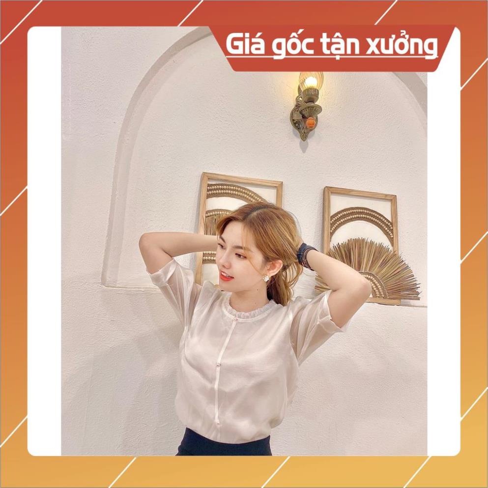 [Chất lượng số 1] Áo sơ mi nữ cổ sếp ly thời trang tay lưới Gloria GL34 | BigBuy360 - bigbuy360.vn