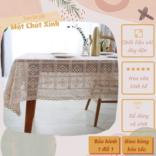 Khăn trải bàn ren vintage❤️Freeship - ảnh thật😍 khăn trải bàn cafe kích thước 140x140cm