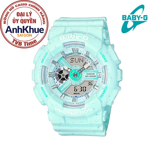 Đồng hồ nữ dây nhựa Casio Baby-G chính hãng Anh Khuê BA-110PI-2ADR