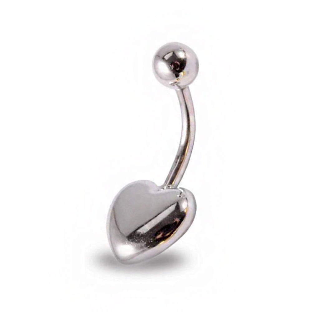 Khuyên Rốn Hình Trái Tim Màu Trơn Bằng Thép Không Gỉ Thời Trang