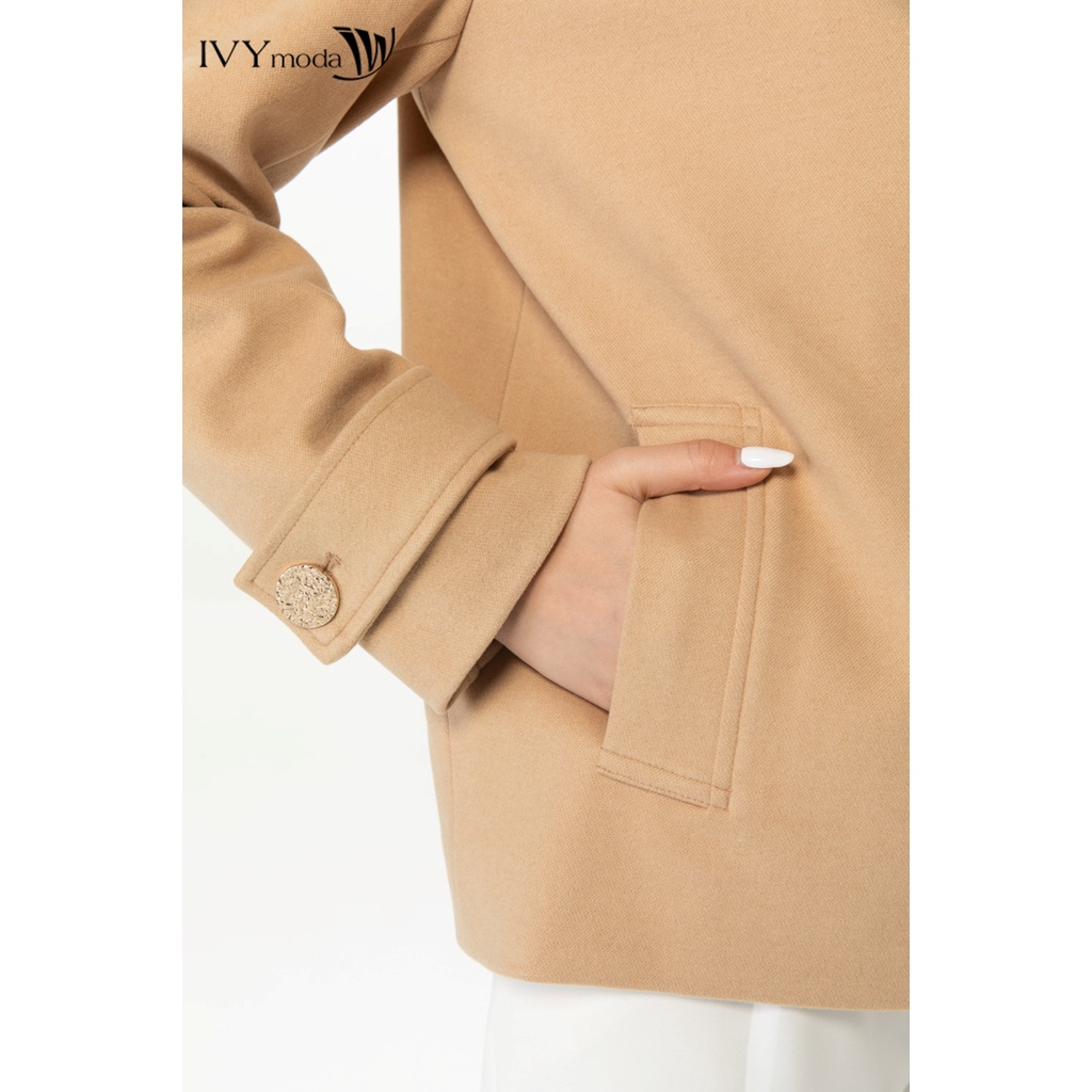 [NHẬP WABRTL5 GIẢM 10% TỐI ĐA 50K ĐH 250K ]Áo khoác dạ nữ 4 khuy IVY moda MS 67B9160