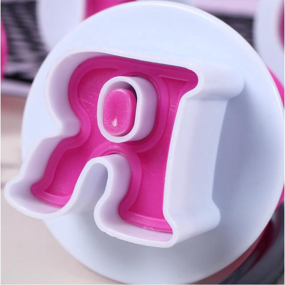Bộ Khuôn Nhấn Hình Chữ Cái Trang Trí Bánh Quy DIY
