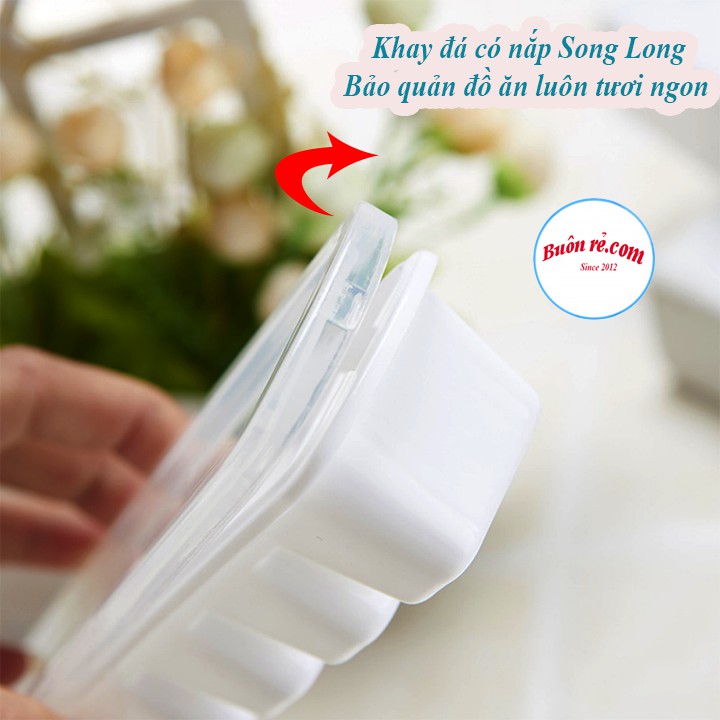 Combo 2 Khay Đựng Đồ Đông Ăn Dặm Cho Bé- Khay Đá Có Nắp Song Long Siêu_Rẻ - 00177