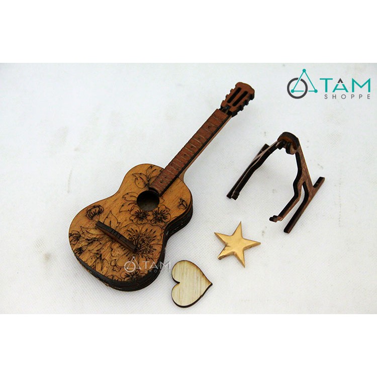 Mô hình cây đàn Guitar mini bằng gỗ