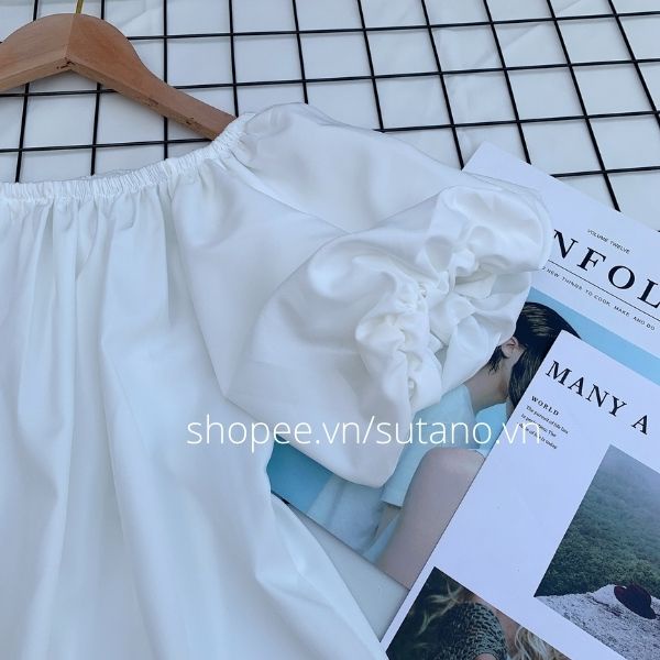 Áo trễ vai nữ bánh bèo- tay phồng sang chảnh form rộng chất vải đẹp cao cấp THỜITRANG1989