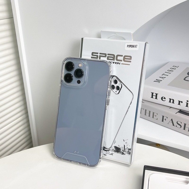 Ốp Lưng Iphone trong suốt Chống Ố Vàng SPACE Collection bảo vệ Camera dày 2.2mm cho IP 14 Pro Max X XS XS Max 11 12 13 Pro Max