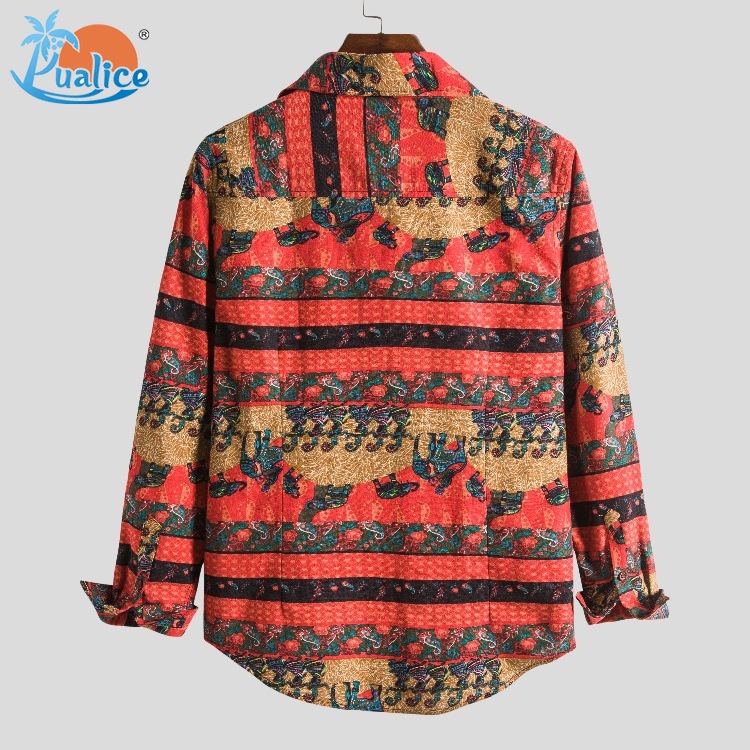 Men's fashion long sleeve Floral ShirtCS30