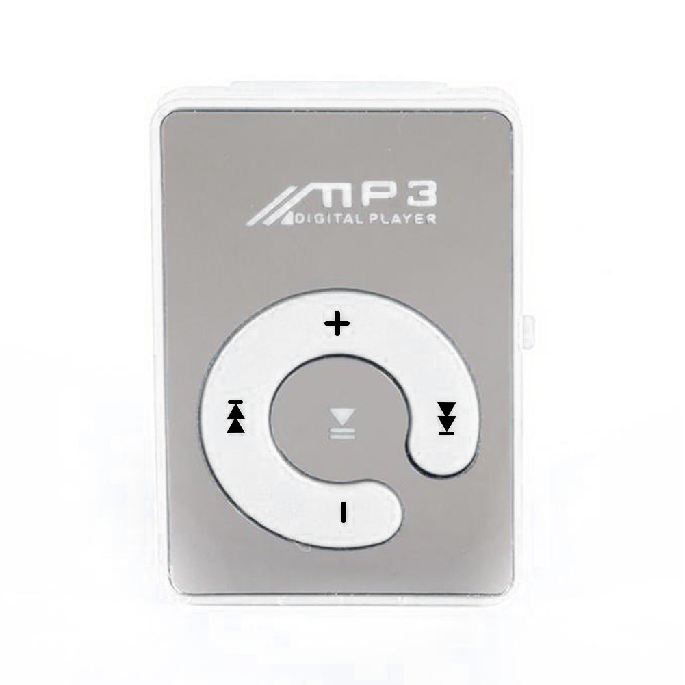 Máy nghe nhạc MP3 mini thể thao bề mặt gương có kẹp hỗ trợ thẻ SD TF