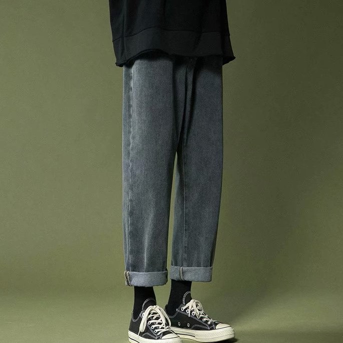 Quần  jeans dây rút form rộng thời trang thu đông cho nam sinh quần jean hàn quốc quần jean nam co giãn bigsize  quần bò ống côn  quần bò đen ống suông  quần ống rộng bigsize nam  quần jean nam rộng
