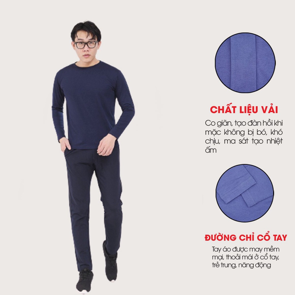 Áo Thun Thu Đông Nam Tay dài Blentino BTS 2202 Chất liệu cotton giữ nhiệt ấm áp, mềm mại