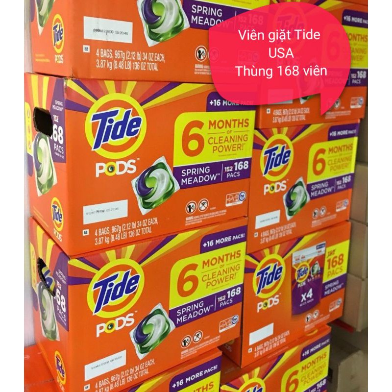 Thùng 168 viên giặt Tide Pods Mỹ ( mẫu mới)