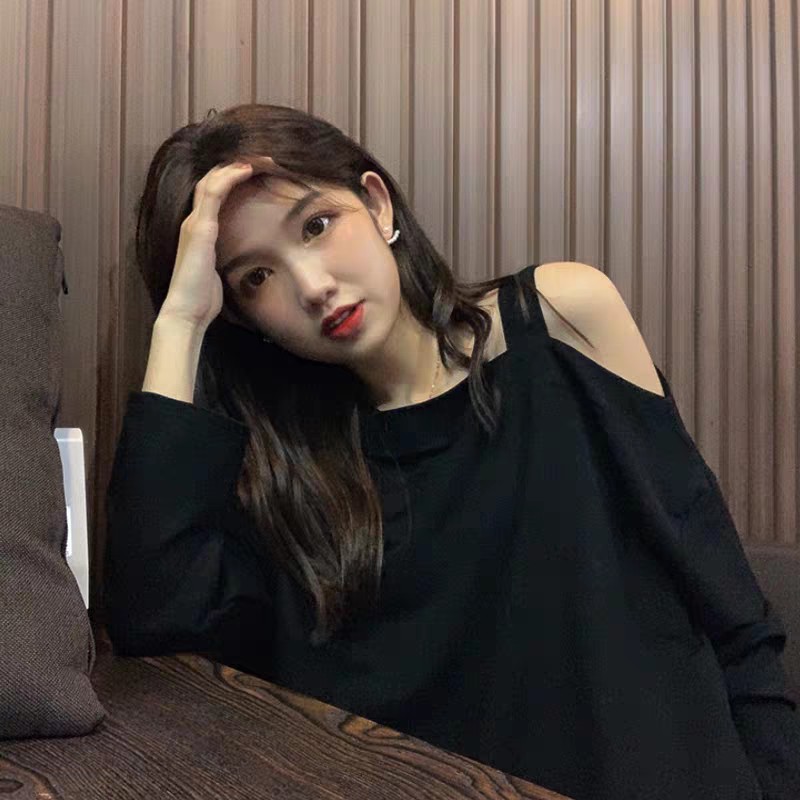 (Lẻ=sỉ) ÁO LỆCH VAI XẺ TÀ TAY LỠ TRẮNG ĐEN ULZZANG - Hàng sẵn tại shop